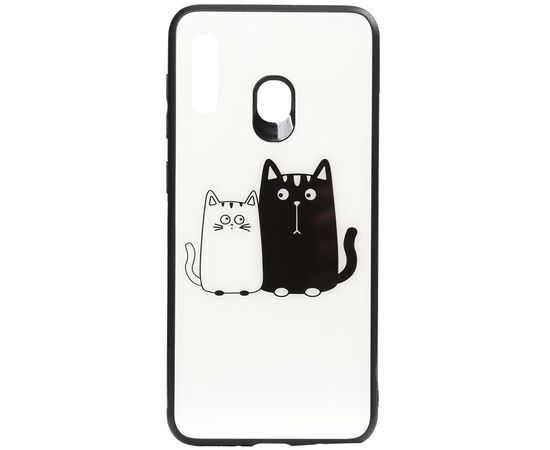 Купить Чехол-накладка TOTO Cartoon Print Glass Case Huawei Y7 2019 Cats White/Black, фото , характеристики, отзывы