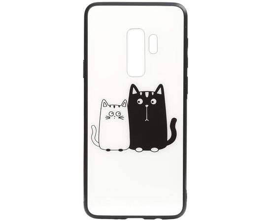 Придбати Чехол-накладка TOTO Cartoon Print Glass Case Samsung Galaxy S9+ Cats White/Black, image , характеристики, відгуки