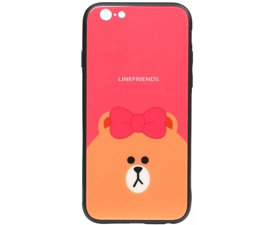 Придбати Чехол-накладка TOTO Cartoon Print Glass Case Apple iPhone 6/6s Line friends Brown, image , характеристики, відгуки