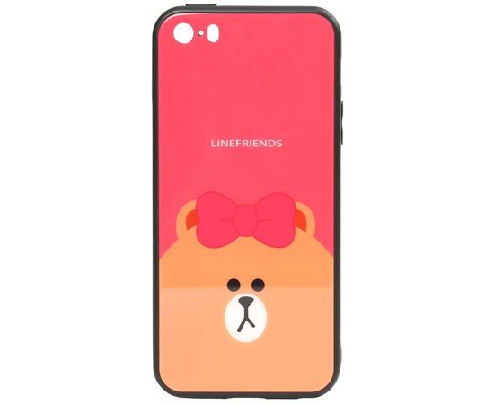 Придбати Чехол-накладка TOTO Cartoon Print Glass Case Apple iPhone SE/5s/5 Line friends Brown, image , характеристики, відгуки