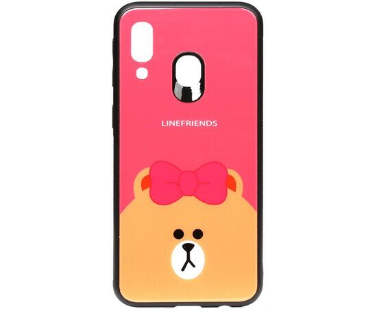 Купить Чехол-накладка TOTO Cartoon Print Glass Case Samsung Galaxy A40 Line friends Brown, фото , характеристики, отзывы