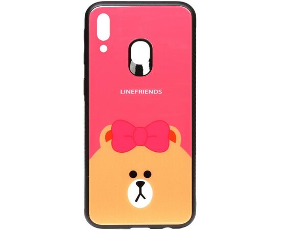 Придбати Чехол-накладка TOTO Cartoon Print Glass Case Samsung Galaxy M20 Line friends Brown, image , характеристики, відгуки