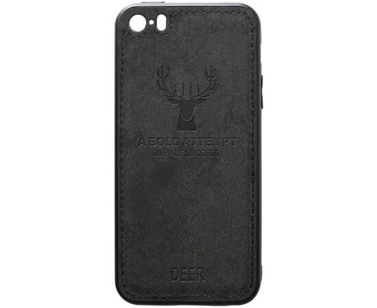 Придбати Чехол-накладка TOTO Deer Shell With Leather Effect Case Apple iPhone 5/5s/SE Black, image , характеристики, відгуки