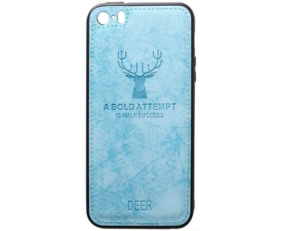 Придбати Чехол-накладка TOTO Deer Shell With Leather Effect Case Apple iPhone 5/5s/SE Blue, image , характеристики, відгуки