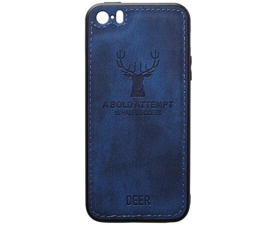 Придбати Чехол-накладка TOTO Deer Shell With Leather Effect Case Apple iPhone 5/5s/SE Dark Blue, image , характеристики, відгуки