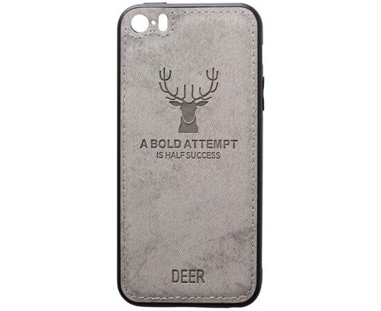 Придбати Чехол-накладка TOTO Deer Shell With Leather Effect Case Apple iPhone 5/5s/SE Gray, image , характеристики, відгуки