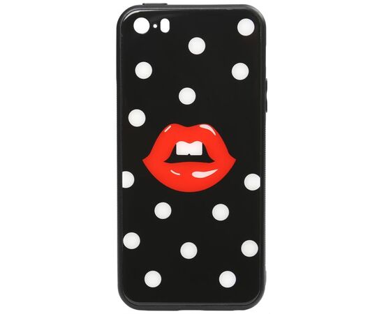 Придбати Чехол-накладка TOTO Cartoon Print Glass Case Apple iPhone SE/5s/5 Red Lips, image , характеристики, відгуки