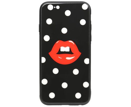 Придбати Чехол-накладка TOTO Cartoon Print Glass Case Apple iPhone 6/6s Red Lips, image , характеристики, відгуки