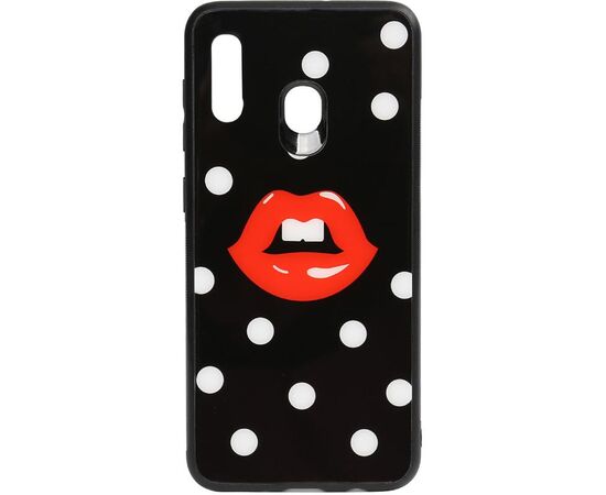 Придбати Чехол-накладка TOTO Cartoon Print Glass Case Samsung Galaxy A20/A30 Red Lips, image , характеристики, відгуки