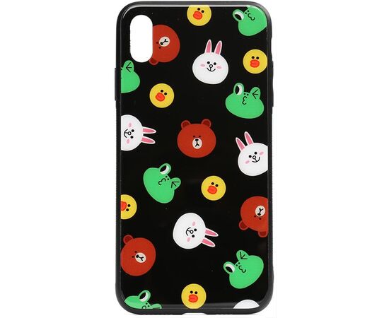 Придбати Чехол-накладка TOTO Cartoon Print Glass Case Apple iPhone X/XS Line friends Black, image , характеристики, відгуки