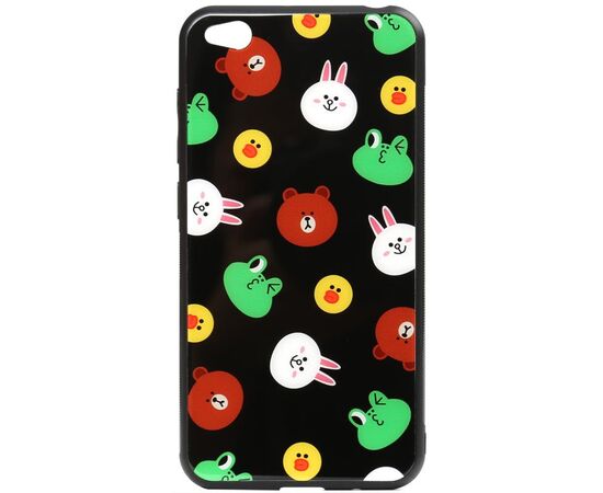 Придбати Чехол-накладка TOTO Cartoon Print Glass Case Xiaomi Redmi Go Line friends Black, image , характеристики, відгуки