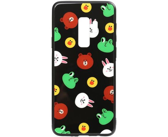 Придбати Чехол-накладка TOTO Cartoon Print Glass Case Samsung Galaxy S9+ Line friends Black, image , характеристики, відгуки