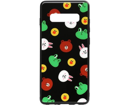 Придбати Чехол-накладка TOTO Cartoon Print Glass Case Samsung Galaxy S10e Line friends Black, image , характеристики, відгуки