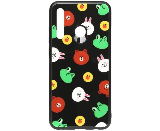 Купить Чехол-накладка TOTO Cartoon Print Glass Case Huawei P Smart+ 2019 Line friends Black, фото , характеристики, отзывы