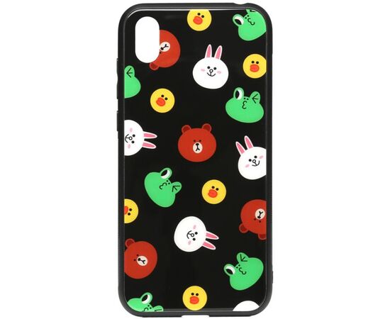 Придбати Чехол-накладка TOTO Cartoon Print Glass Case Huawei Y5 2019 Line friends Black, image , характеристики, відгуки