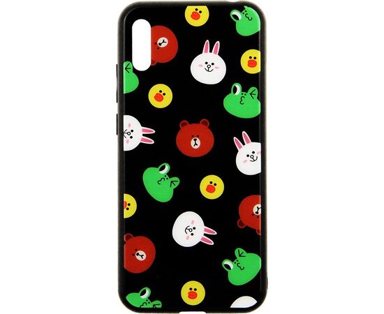 Купить Чехол-накладка TOTO Cartoon Print Glass Case Huawei Y6 2019 Line friends Black, фото , характеристики, отзывы