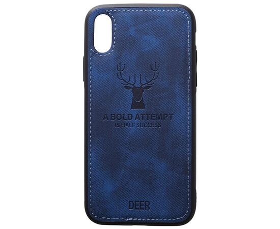 Придбати Чехол-накладка TOTO Deer Shell With Leather Effect Case Apple iPhone X/XS Dark Blue, image , характеристики, відгуки