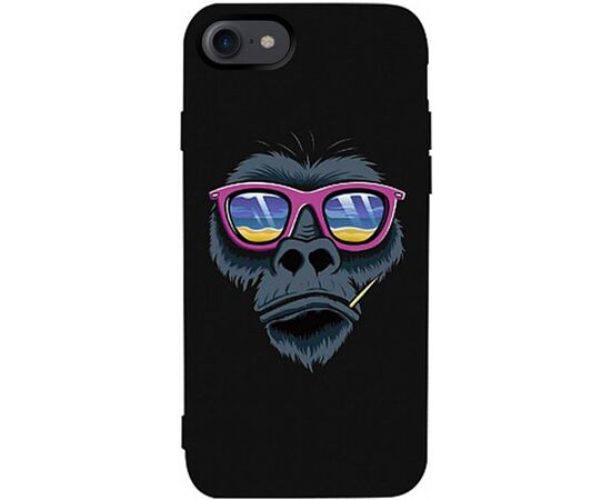 Придбати Чехол-накладка TOTO Matt TPU 2mm Print Case Apple iPhone 7/8/SE 2020 #67 Monkey Glass Black, image , характеристики, відгуки