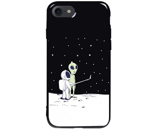 Придбати Чехол-накладка TOTO Pure TPU 2mm Print Case Apple iPhone 7/8/SE 2020 #40 Ufo Moon Black, image , характеристики, відгуки