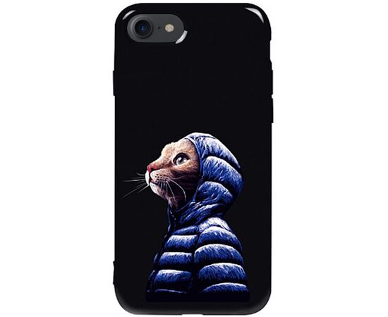 Придбати Чехол-накладка TOTO Pure TPU 2mm Print Case Apple iPhone 7/8/SE 2020 #76 Catcoat Black, image , характеристики, відгуки