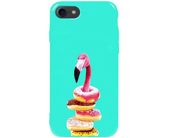 Купить Чехол-накладка TOTO Pure TPU 2mm Print Case Apple iPhone 7/8/SE 2020 #35 Flamingo Donats Mint, фото , характеристики, отзывы