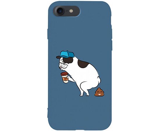 Придбати Чехол-накладка TOTO Matt TPU 2mm Print Case Apple iPhone 7/8/SE 2020 #50 Mops Kak Navy Blue, image , характеристики, відгуки