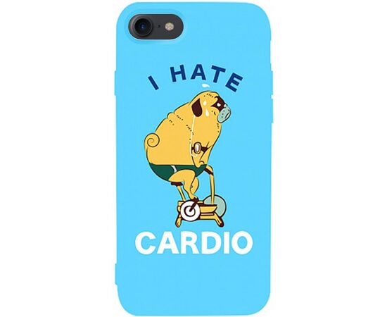 Придбати Чехол-накладка TOTO Matt TPU 2mm Print Case Apple iPhone 7/8/SE 2020 #5 Hate Cardio Sky Blue, image , характеристики, відгуки