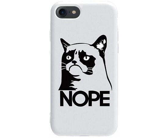 Придбати Чехол-накладка TOTO Pure TPU 2mm Print Case Apple iPhone 7/8/SE 2020 #4 Cat Nope White, image , характеристики, відгуки