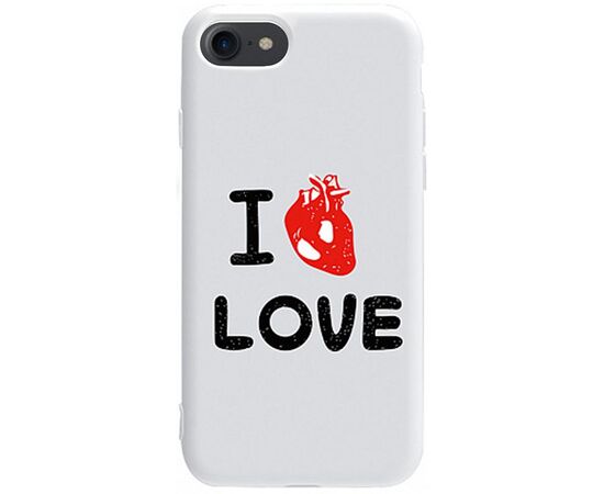 Придбати Чехол-накладка TOTO Pure TPU 2mm Print Case Apple iPhone 7/8/SE 2020 #42 Love Heart White, image , характеристики, відгуки