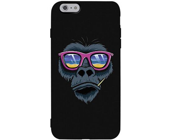 Придбати Чехол-накладка TOTO Matt TPU 2mm Print Case Apple iPhone 6/6s #67 Monkey Glass Black, image , характеристики, відгуки