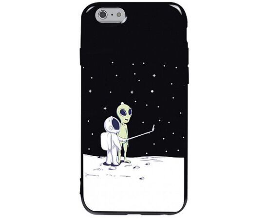 Придбати Чехол-накладка TOTO Pure TPU 2mm Print Case Apple iPhone 6/6s #40 Ufo Moon Black, image , характеристики, відгуки