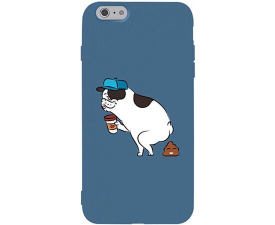 Придбати Чехол-накладка TOTO Matt TPU 2mm Print Case Apple iPhone 6/6s #50 Mops Kak Navy Blue, image , характеристики, відгуки