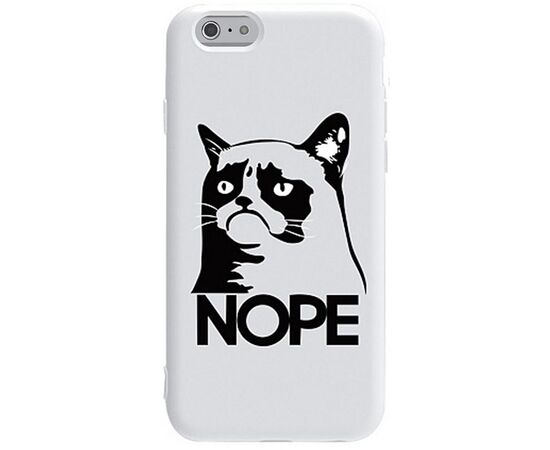 Придбати Чехол-накладка TOTO Pure TPU 2mm Print Case Apple iPhone 6/6s #4 Cat Nope White, image , характеристики, відгуки