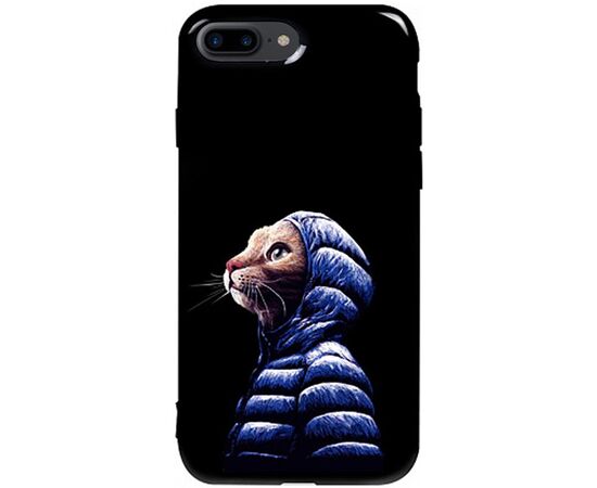 Придбати Чехол-накладка TOTO Pure TPU 2mm Print Case Apple iPhone 7 Plus/8 Plus #76 Catcoat Black, image , характеристики, відгуки