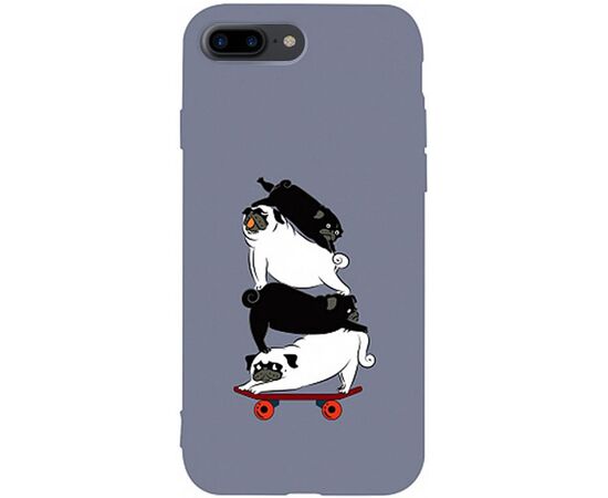 Придбати Чехол-накладка TOTO Matt TPU 2mm Print Case Apple iPhone 7 Plus/8 Plus #51 Mops Skate Lavander Grey, image , характеристики, відгуки