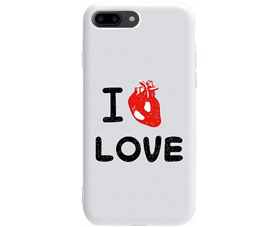 Придбати Чехол-накладка TOTO Pure TPU 2mm Print Case Apple iPhone 7 Plus/8 Plus #42 Love Heart White, image , характеристики, відгуки