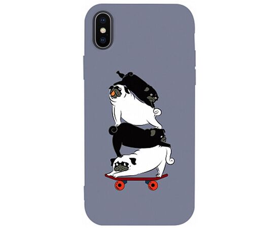 Придбати Чехол-накладка TOTO Matt TPU 2mm Print Case Apple iPhone X/XS #51 Mops Skate Lavander Grey, image , характеристики, відгуки