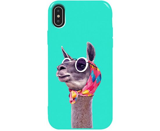 Придбати Чехол-накладка TOTO Pure TPU 2mm Print Case Apple iPhone X/XS #8 Lama Glasses Mint, image , характеристики, відгуки