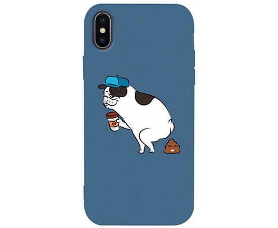 Придбати Чехол-накладка TOTO Matt TPU 2mm Print Case Apple iPhone X/XS #50 Mops Kak Navy Blue, image , характеристики, відгуки