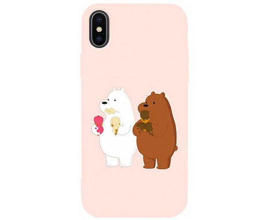 Придбати Чехол-накладка TOTO Matt TPU 2mm Print Case Apple iPhone X/XS #66 Bear Icecreame Sand pink, image , характеристики, відгуки