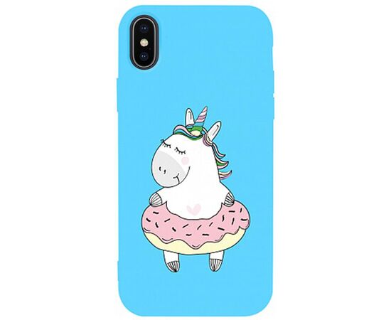 Придбати Чехол-накладка TOTO Matt TPU 2mm Print Case Apple iPhone X/XS #3 Unicorn Donut Sky Blue, image , характеристики, відгуки