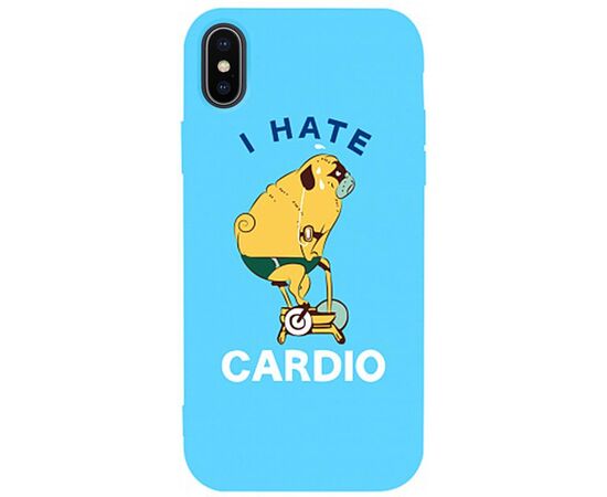 Придбати Чехол-накладка TOTO Matt TPU 2mm Print Case Apple iPhone X/XS #5 Hate Cardio Sky Blue, image , характеристики, відгуки