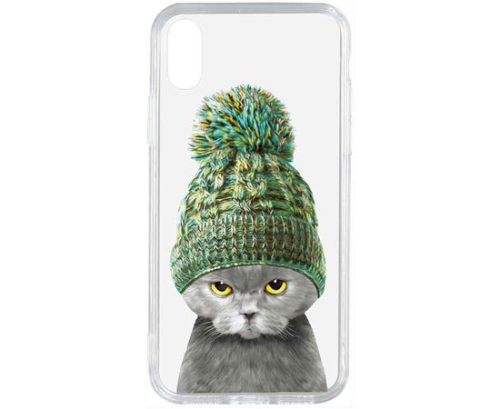 Придбати Чехол-накладка TOTO Acrylic+TPU Print Case Apple iPhone X/XS #7 Cat In Hat Transparent, image , характеристики, відгуки