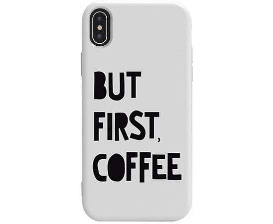 Придбати Чехол-накладка TOTO Pure TPU 2mm Print Case Apple iPhone X/XS #41 First Coffee White, image , характеристики, відгуки