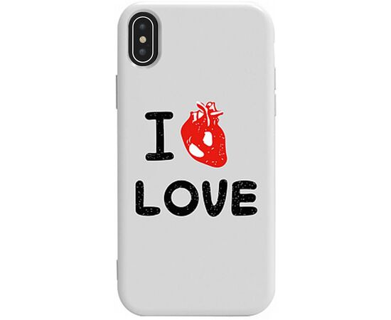 Купить Чехол-накладка TOTO Pure TPU 2mm Print Case Apple iPhone X/XS #42 Love Heart White, фото , характеристики, отзывы