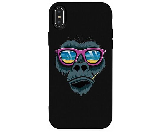 Придбати Чехол-накладка TOTO Matt TPU 2mm Print Case Apple iPhone XS Max #67 Monkey Glass Black, image , характеристики, відгуки