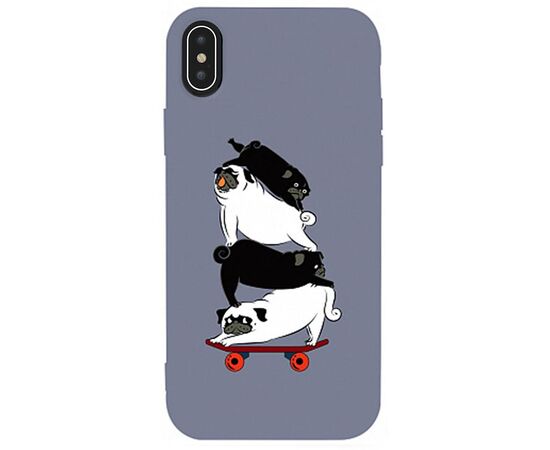 Придбати Чехол-накладка TOTO Matt TPU 2mm Print Case Apple iPhone XS Max #51 Mops Skate Lavander Grey, image , характеристики, відгуки