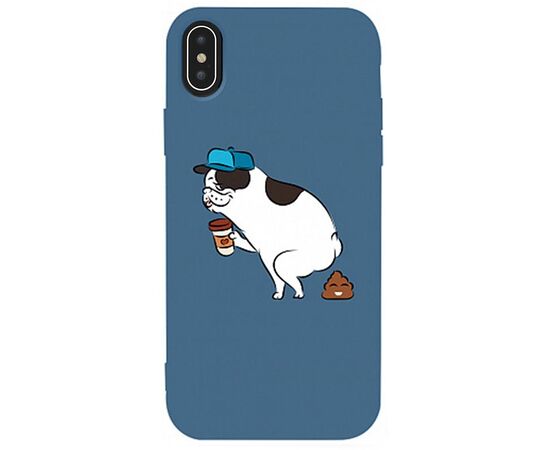 Придбати Чехол-накладка TOTO Matt TPU 2mm Print Case Apple iPhone XS Max #50 Mops Kak Navy Blue, image , характеристики, відгуки