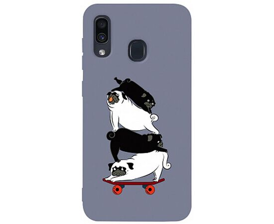 Придбати Чехол-накладка TOTO Matt TPU 2mm Print Case Samsung Galaxy A20/A30 #51 Mops Skate Lavander Grey, image , характеристики, відгуки