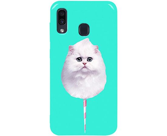 Купить Чехол-накладка TOTO Pure TPU 2mm Print Case Samsung Galaxy A20/A30 #9 Cat Candy Mint, фото , характеристики, отзывы